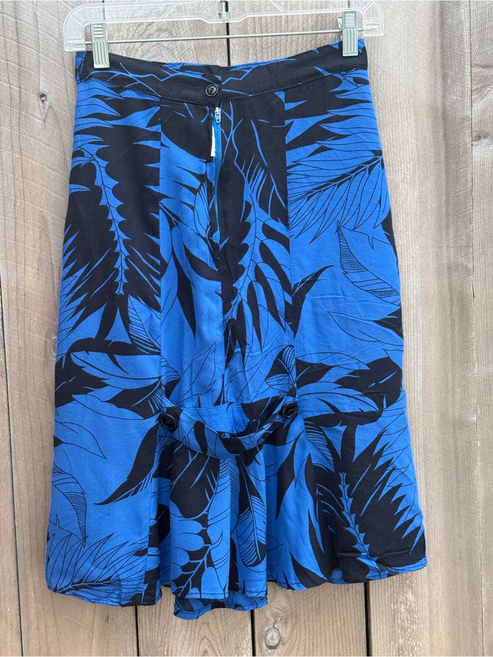 U.S. Built vintage Tropical Leaf Print Cutout Midi Skirt Y2K Vacation Resort